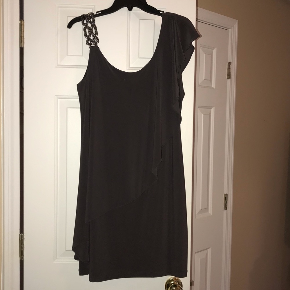 Betsy&Adam Women’s Embellished One-Shoulder Dress